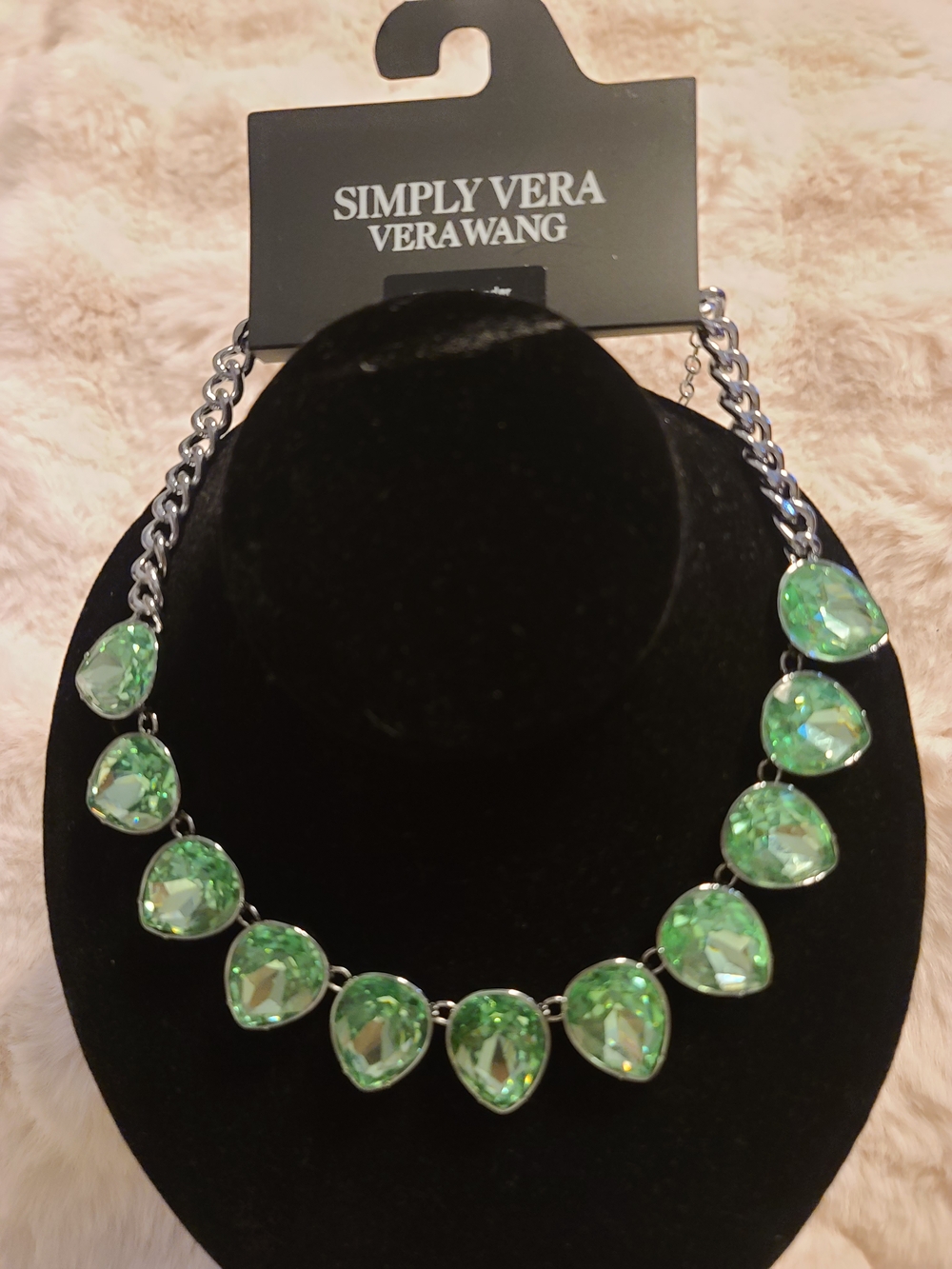 Simply Vera Vera Wang Green Teardrop Statement Necklace